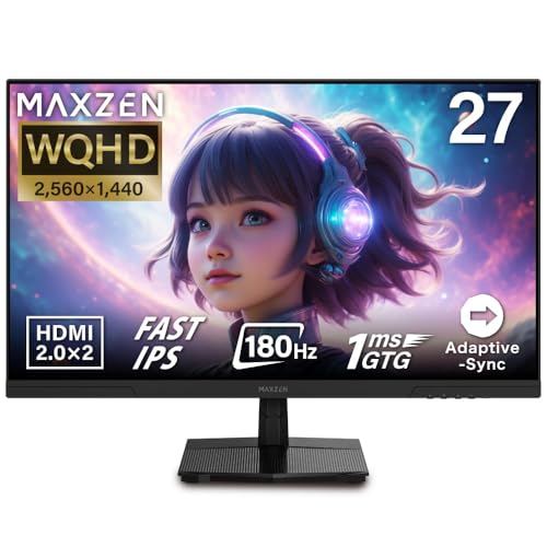 MAXZEN 【メーカー直送】ゲーミングモニター 27型 MAXZEN マクスゼン MGM27IC02 WQHD 27インチ ノングレア/srm