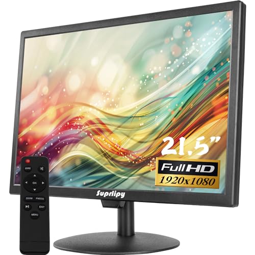 Suprlipy 21.5インチ FHD 小型液晶ディスプレイモニター ディスプレイスクリーン 1920x1080 60Hz 16:9 BNC VGA HDMI AV USB入力付き 内蔵ラウドスピーカー CCTV防犯カメラ DVR PC ゲーム機用 SY22M