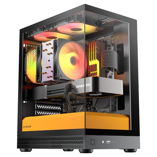 OKINOS オキノス Micro-ATX対応ミニタワー 黒/黄 Aqua UNO Canary (Black/Yellow)