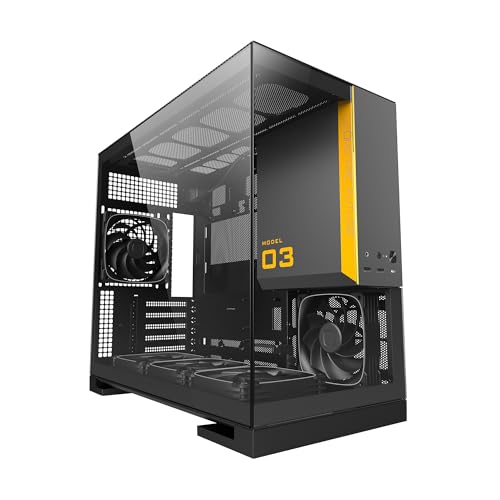 Geometric Future ディラック GEOMETRIC FUTURE ミニタワー MODEL 3 Gray/Black with 5FAN ピラーレス 140mm ARGBファン5基標準搭載 Micro-ATX／ITX規格マザーボード対応 GF-M3-GB PLU