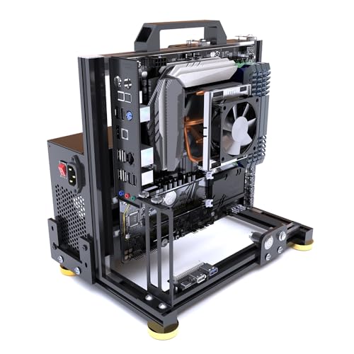 MerainMe オープンエアコンピュータ PCテストベンチ EATX ATX ITX MATX マザーボードシャーシ アルミニウムブラケット DIY 組み立てベアフレームサポート ATX 電源 120 240 360 液体冷却
