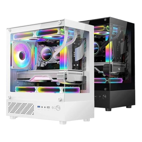 RXJSTBX 270度透明PCタワー 、M-ATX/ITXマザーボードに適合、290mm GPUおよび160mm CPUクーラー高さをサポート(A2)