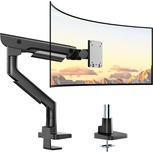 monTEK 【iFデザイン賞受賞】 monTEK モニターアーム Pro 無重力 17〜57インチ対応 耐荷重2〜27kg PCモニターアーム ガススプリング式 アルミ合金製 大型 ディスプレイアーム 上下 左右 多角度調節 快適ワーク シングルアーム ケーブル収納 オフィス ビジネス 会社 ゲーム アニメ (ブラック) MA1003