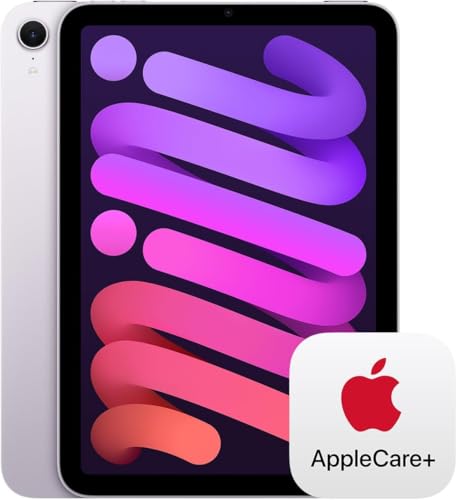 Apple iPad mini(A17 Pro):Apple Intelligence、8.3 インチ Liquid Retina ディスプレ イ、128GB、Wi-Fi 6E、12MP フロントカメラ/12MP バックカメ ラ、Touch ID、一日中使えるバッテリー ‒ パープル + 2年延長 AppleCare+ for iPad mini(A17 Pro)
