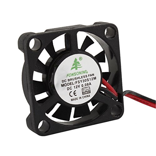 Ruilogod DC12V 0.08A 30mm 2線リード冷却ファン ブラック PCケースCPUクーラー用(id:6e3 b72 104 3b0 fbf 6e3b721043b02fbf12cfd0061ed504