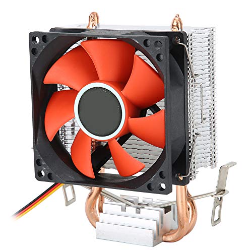 Yanmis ミニ CPU クーラー、2 ヒートパイプ高通気低ノイズファン、マルチプラットフォーム調整可能な三脚付き LGA1156/1155/775 および FM1/AM3+/AM3/AM2+/AM2 用 Yanmisrd83iwbqv