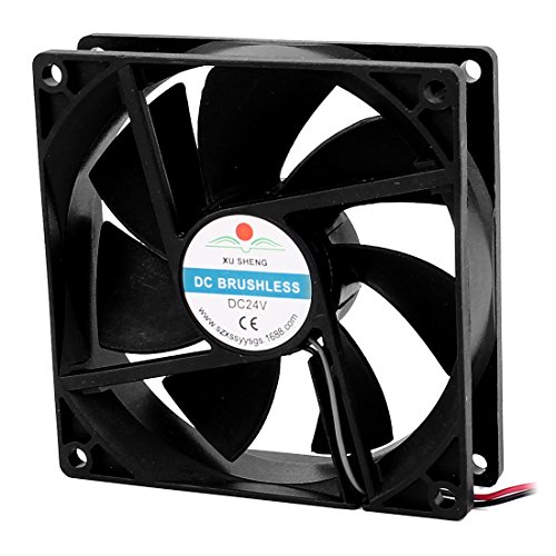 Aexit DC 24V 90mmx90mmx25mm 7ベーンPC CPUコンピュータ冷却ファンwメタルフィンガーガード(DC 24 ν 90mmx90mmx25mm Ventilateur de refroidissement d'ordinateur de processeur d'ordinateur de 7 aubes avec la garde de doigt en métal