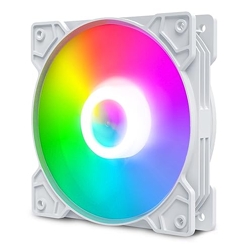 Buxuaaaa カラフルな 12 センチメートル 4 ピンファン冷却用 RGB スクエアフレームファン高ケーブル管理機能付きカラフル