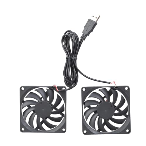 Kelvix 80mm USB 5VDC 0.21A 冷却ファン 1900PRM プリンタおよび CPU 用、静かなオイルベアリング動作付き