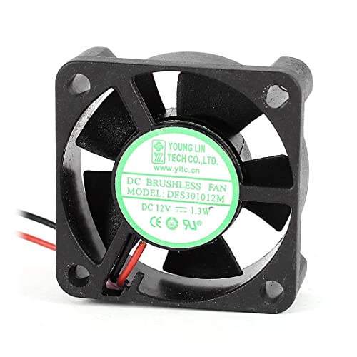 Ruilogod DC 適合電圧V 1.3W 3010 30mmx30mmx10mm 2線冷却ファン ラジエーター用 ブラック 6a43e205b9a2084f07ecc08de966c9