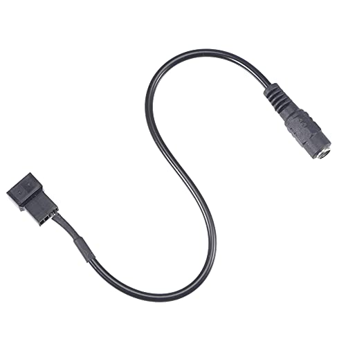 uxcell ファン電源ケーブル DC 5.5 mmx2.1 mm-3ピン-4ピン出力 全長290 mm 2個 a21032300ux0063jp