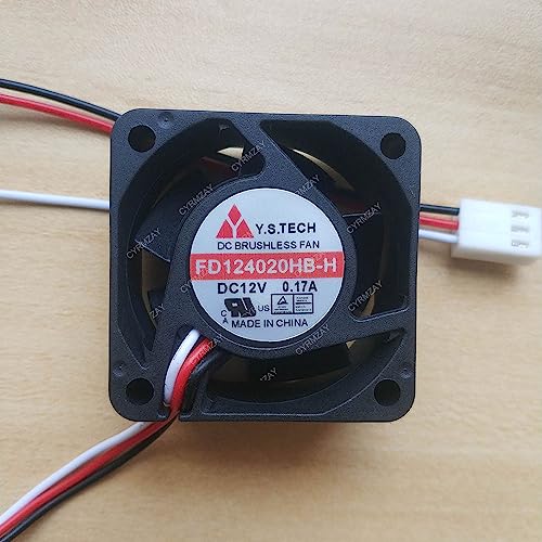 CYRMZAY 互換性があります Y.S.TECH FD124020HB-H DC12V 0.17A 3-Wire 4020 4cm 冷却 ファン A90L42934LM