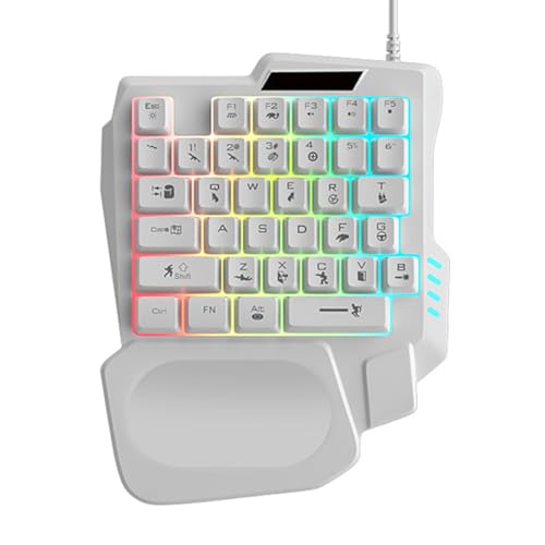 LABMFTBNDC ゲーミングキーボード 片手キーボード 有線 RGB ゲーミング キーボード 持ち運び便利 Windows&Macを対応 Android PC ゲーミングプレーヤー用 (ホワイト)