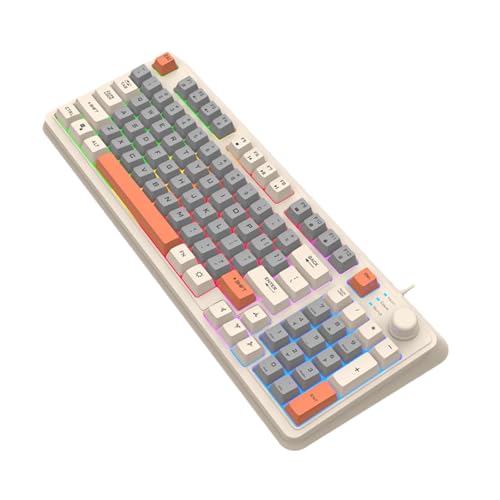 Kalttoy ポータブルコード付きメカニカルゲーミングキーボード LED バックライト付き 94 キーホットスワップ可能メカニカルキーボードアップグレードされた静かなタイピングポータブル