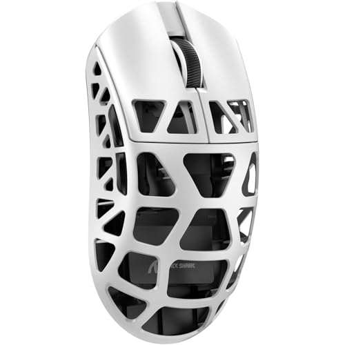 ATTACK SHARK R3 ゲーミングマウス3 モード マグネシウム合金版46g超軽量マウス 有線Type-C/Bluetooth/ワイヤレス2.4G接続 8000hz PAW3395センサー 26000DPI 急速充電 人間工学 【技術基準適合証明219-239395】（ホワイト）
