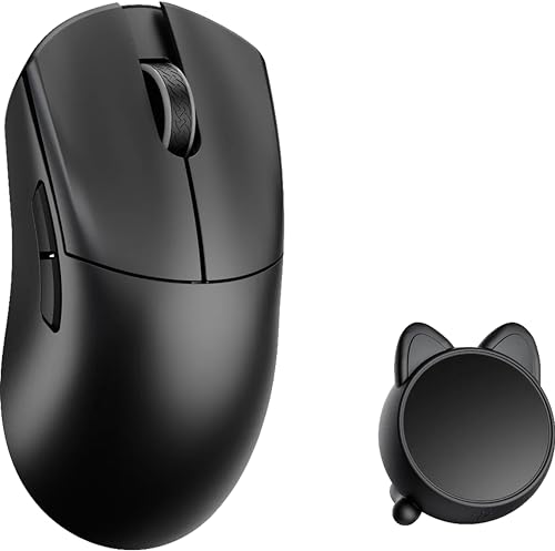 SMACKAPE WLMOUSE Huan 48g 超軽量 マグネシウム合金 ゲーミングマウス 8K音声&ディスプレイレシーバー デュアル8Kワイヤレス/有線 PAW3950HSセンサー RGBホイール照明 北欧 54H20 (Balck(OM Switch))
