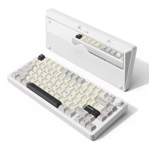 ATTACK SHARK X86 ゲーミングキーボード ワイヤレスキーボード キーボード bluetooth ワイヤレス 無線 リニア カスタマイズリニア抹茶スイッチ ガスケットマウント CNC ナノオイルスプレー加工 アルミニウム素材使用 PBTキーキャップ ホットスワップ 5層パッド 75% 81キー アンチゴースト 日本語説明書【技術基準適合証明219-249332】(スターライト)