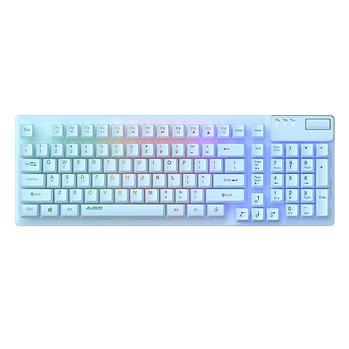 HXBER AF981 有線キーボード RGB ゲーミングキーボード 19キーアンチゴーストメタルベース 人間工学デザイン ボリュームコントロール HXBUSC13121BLXSJ