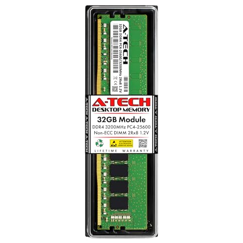A-Tech 32GB RAM ASUS ROG Strix B450-F, B450-E Gaming/Gaming II マザーボード | DDR4 3200MHz PC4-25600 DIMM 2Rx8 1.2V 288ピン ノンECC UDIMM メモリアップグレード