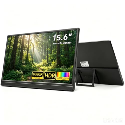 モニター ポータブルモニター 15.6インチ 1080P USB-C HDMl ウルトラスリム トラベルモニター キックスタンド付き ノートパソコン PC ゲーム用 PM-156