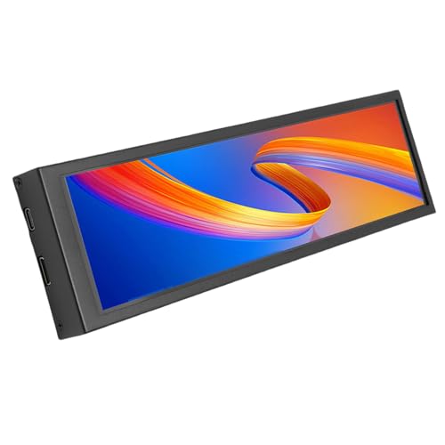 ZIRLANLV 8.8インチPC温度ディスプレイ、1920x480 IPSコンピュータ温度モニター、178°広視野角ダイナミックテーマサポートPCケース用USB-Cミニセカンダリスクリーン (標準タイプ) ZI4oucz16xrv-12