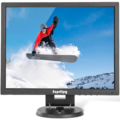 Suprlipy 14インチ TFT LCD 防犯CCTVモニター 1024x768 4:3 解像度 カラーディスプレイスクリーン HDMI/VGA/BNC/AV入力 リモコン 内蔵スピーカー付属 監視カメラ DVR PC用 SY14A