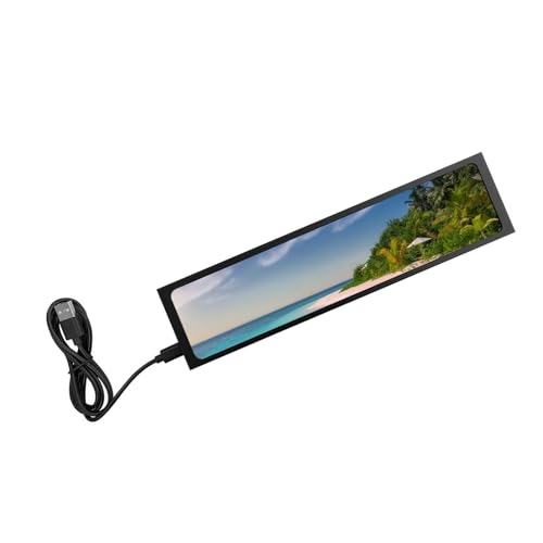tegongse 11.26 インチ ロング LCD モニター、170° 広視野角 2 チャンネル ステレオおよびプラグ アンド プレイ USB 接続を備えたマルチメディア ディスプレイ