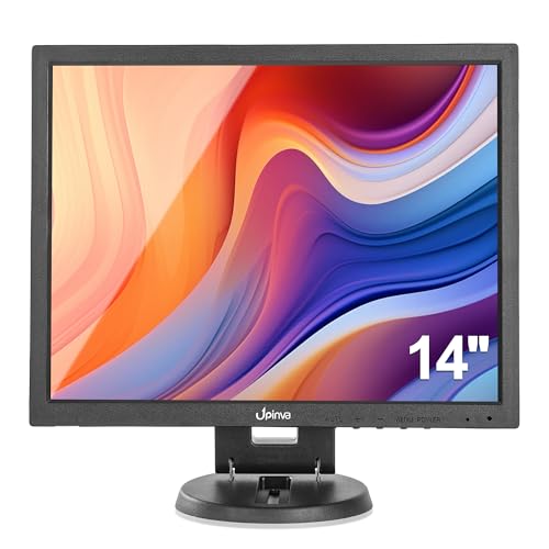 Upinva 14インチ TFT液晶 防犯CCTVモニター｜1024x768 4:3解像度｜HDMI/VGA/BNC/AV 多入力対応｜リモコン＆内蔵スピーカー付｜監視カメラ/DVR/PC用 UA14M