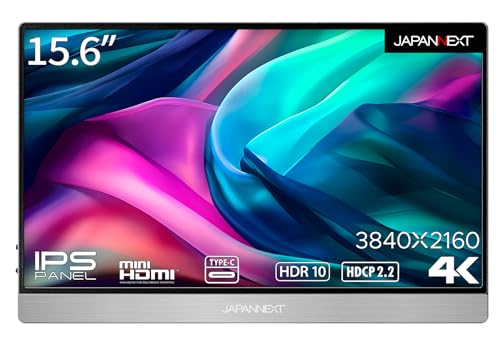 JAPANNEXT 15.6インチ モバイルモニター IPS パネル 4K UHD 3840x2160解像度 スマートケース付き (Type C/MAC PC対応/スピーカー内蔵 / sRGB100% / 非光沢/Switch) JN-MD-IPS1561UHDR