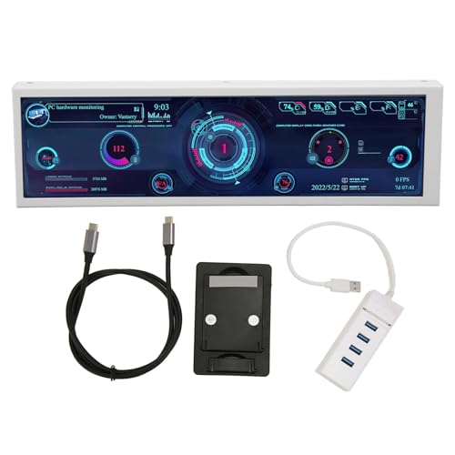 xuuyuu ミニセカンダリスクリーン、PC 温度ディスプレイ DIY テーマ 8.8 インチ IPS 178 度全視野角 Linux PC (タッチ付き) xuuyuuwbuty53c12-12