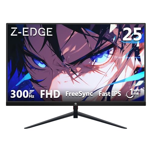 Z Z-Edge (ゼロエッジ) ゲーミングモニター 24.5型 300Hz IPS FHD(1920x1080) 1ms HDR10 AMD FreeSync対応 非光沢 超薄型 HDMI DP フリッカーフリー VESA対応 国内2年保証(要登録) UG25S ブラック