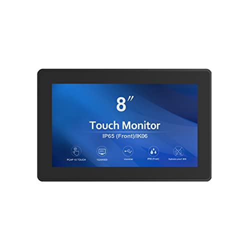 GreenTouch 8 インチ オープン フレーム 1024x600 HDMI PCAP タッチ モニター (消費者、小売 POS、ホスピタリティ市場向け) GT-TM-0802C-CTW-HD