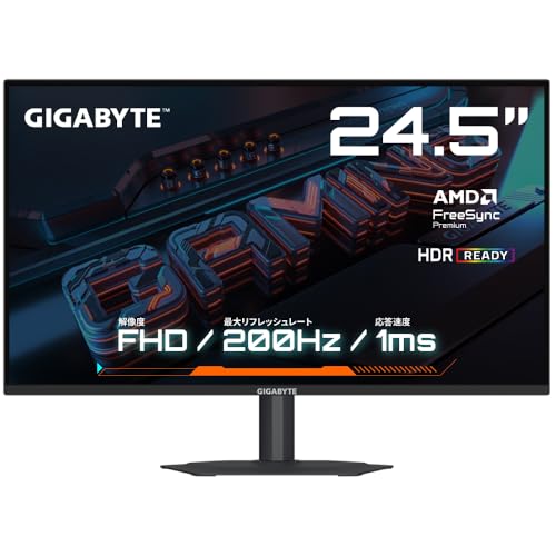 GIGABYTE G25F2 ゲーミングモニター 24.5インチ FHD 1920x1080 200Hz 1ms SS IPS FreeSync Premium HDR スピーカー内蔵 国内3年保証