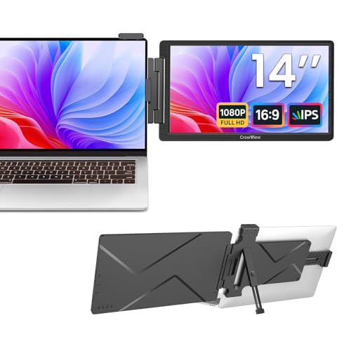 Elecrow 14インチ ポータブルモニター ノートパソコン画面エクステンダー ノートパソコン用 (13インチ~16.5インチ) CrowView FHD 1080P USB-C デュアルスクリーン トラベルモニター ノートパソコン用 Mac Wins Android対応