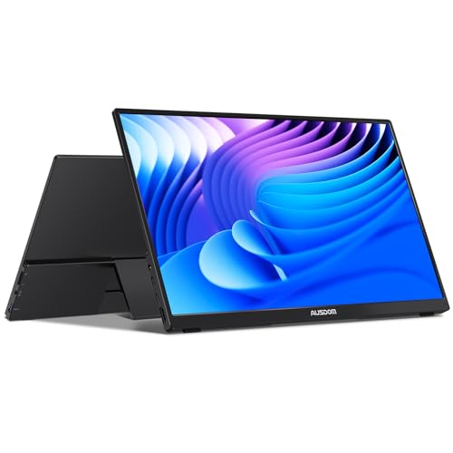 AUSDOM 15.6ポータブルノートパソコンモニター:FHD 1080P 15.6インチポータブルセカンドスクリーン外部トラベルモニター、HDMI USB-C電源エクストラモバイルコンピュータセカンダリディスプレイ ノートパソコンMacBook用 AUSDOM SF15