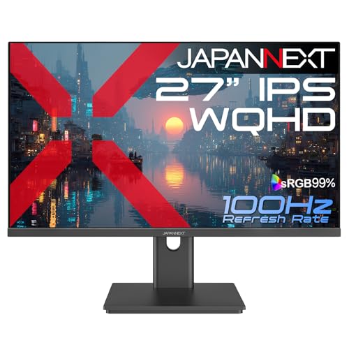 JAPANNEXT 【Amazon.co.jp限定】 JAPANNEXT 27インチ IPSパネル搭載 WQHD(2560x1440)解像度 液晶モニター JN-IPS27Q3 HDMI DP sRGB:99% 【2年保証】