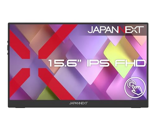 JAPANNEXT 15.6インチ IPSパネル搭載 10点マルチタッチ対応 フルHD(1920×1080)解像度 モバイルモニター JN-MS-IPST156F miniHDMI USB-C HDR 自立式キックスタンド搭載 フェルトケース同梱 【2年保証】