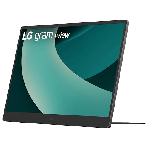 LG gram +View 17インチ 軽量 ポータブル WQXG (2560x1600) アンチグレアIPSモニター、16:10アスペクト比、最大DCI-P3 99%カラー、内蔵スピーカー、USB Type-C、DisplayPort、mini HDM - Titan Silver 17MT70.ASDU1