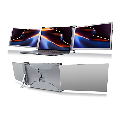 SYH&AQYE 15 インチ ラップトップ用トリプル ポータブル モニター、FHD 1080P IPS スクリーン ディスプレイ、格納式スタンド(グレー) SYH&AQYEkt2o17hxgu-11