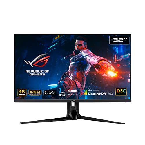 ASUS ゲーミングモニター ROG Swift PG32UQ 32インチ/4K/144Hz/HDMI 2.1 DP/IPS/1ms/DisplayHDR 600/量子ドット技術/PS5/国内正規品
