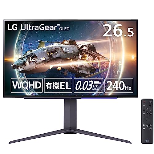LGエレクトロニクス LG ゲーミングモニター UltraGear 27GR95QE-B 26.5インチ 有機EL WQHD(2560×1440)@240Hz / アンチグ
