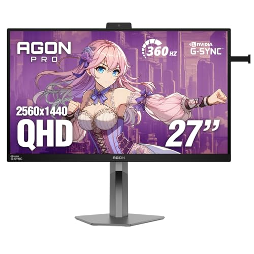 AOC Agon PRO AG276QSG2 27インチ ゲーミングモニター 2560x1440 QHD 360Hz 1ms NVIDIA G-SYNC Pulsar R5 HDR IPSパネル アンビエントアダプティブセンサー HDMI 2.1 DisplayPort搭載 スピーカー&ヘッドホンホルダー内蔵