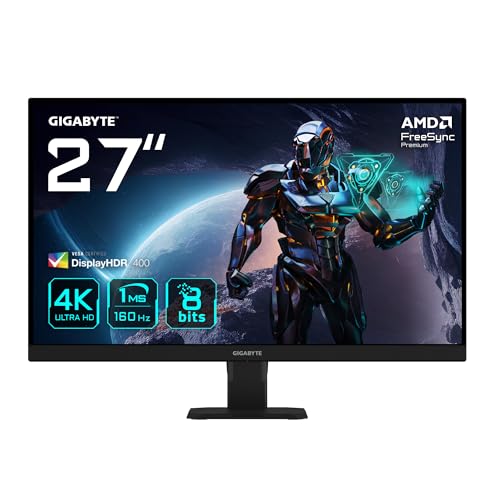GIGABYTE GS27U 27インチ UHD ゲーミングモニター - 3840 x 2160 (UHD)、160Hz、1ms、350 CD/m²、ディスプレイ HDR400、HDMI 2.1、DisplayPort 1.4。 GS27U EU