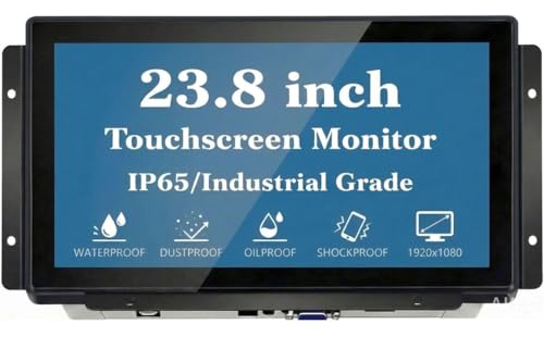 RIUIIN 23.8インチ オープンフレーム 静電容量式タッチスクリーンモニター 1920x1080 解像度 16:9 アスペクト比防水 VESA+パネルマウント キオスク オートメーション POS 自動化 HMI デジタルサイネージ用 7x24時間作業 RS238