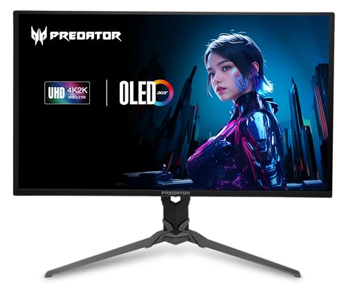 acer プレデター ゲーミングモニター | 31.5インチ UHD 3840 x 2160 OLED | AMD FreeSync Premium Pro | 165Hz | 0.03ms | VESA DisplayHDR True Black 400 | DCI-P3 99% | ディスプレイポート 1.4 & 2 x HDMI 2.1 | X。 32 V2 bmiiphx