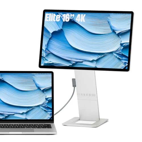 SOTSU FlipAction Elite 16インチ ポータブルモニター | 4K | 超コンパクト | ピボット回転 | 3840x2400 DCI P3 | 60Hz | 450ニット | フルメタル CNC | MacとWindowsに完璧にマッチ (シルバー) SFAE16PMSV
