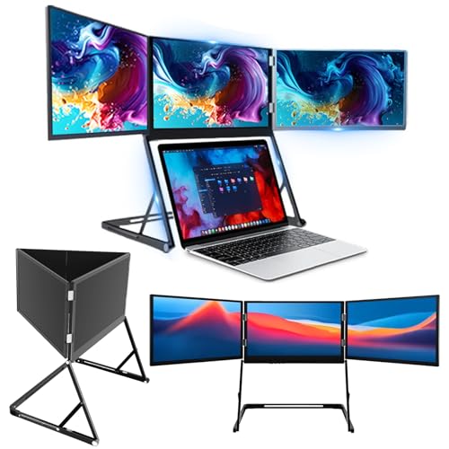 ラップトップトリプルスクリーンエクステンダーモニター、1080P FHD IPSポータブルスクリーンエクステンダー、12インチ～16インチのラップトップと互換性あり、Type-C/USBフル機能プラグ、Windows Mac用