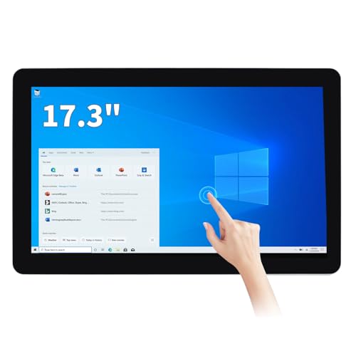 TouchWo 17.3インチ タッチスクリーン工業用コンピューターモニター 壁取り付け可能 WiFi & BTスマートボード オフィス&教室用 1080Pディスプレイ Win-10 Pro Core i7 8GB RAM 256G SSD LHJ173WC