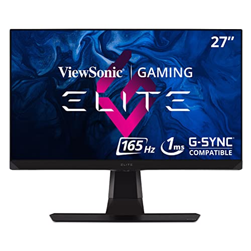 ViewSonic Elite XG270Q 27 Inch 1ms 1440p 165Hz G-SYNC Compatible Gaming Monitor with VESA DisplayHDR 400 and Advanced Ergonomics for Esports