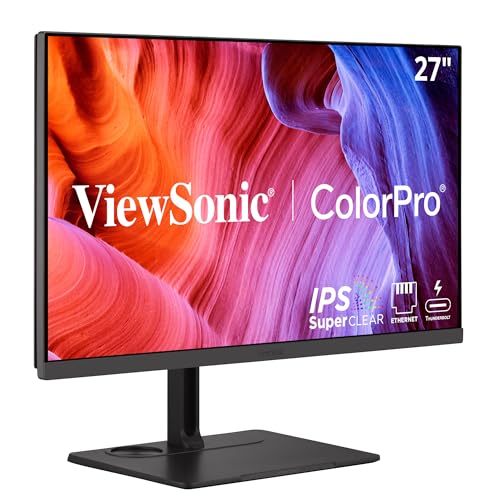 ViewSonic VP2776T-4K 27インチ 4K UHD IPS モニター 高度な人間工学 Thunderbolt 4 100% sRGB Rec 709 Pantone 検証済み USB C HDMI 2.1 DP デイジーチェーン 家庭やオフィス用